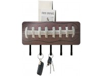 American Football Laces Key Holder for Wall Decorative Mail Organizer Holders Wall Mounted Key Hangers with 5 Hooks Mounting Hardware Key Rack for Entryway Hallway Front Door - BGYFNKNXU