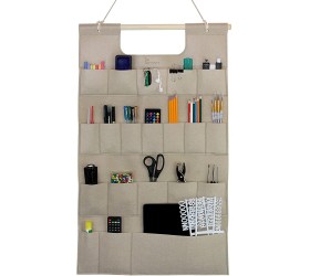 Felt Expressions Space Saving Hanging Wall Organizer for Mail Tools Office & School Supplies Jewelry. 20 Pockets Durable Felt & Stitching with Hanging Rope. Perfect for Kitchen Office Beige - BSGYSLLNQ