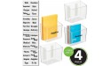 mDesign Wall or Adhesive Mount Deep Plastic Home Office Storage Organizer Bin Basket Hanging Box Shelf for Walls Doors in Entryway Mudroom Bedroom 4 Pack + 32 Adhesive Labels Clear - BT7OB88Y9