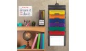 Samsill Cascading Wall File Organizer Classrom Organization and Storage 6 Removable Poly Hanging File Folders Command Center Wall Organizer Gray with Assorted Color Folders - B0UZK5R4H