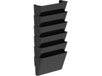 Storex Legal-Size Unbreakable Wall Pocket – Snap & Stack Plastic File Organizer Mounting Hardware Included Black 6-Pack 70361U06C - BSK543PPG