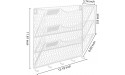 Wall File Holder Superbpag Hanging Mail Sorter Organizer 3-Tier Metal Chicken Wire Wall Mount Magazine Literature Rack with Key Holder White - B66GJ5SQD