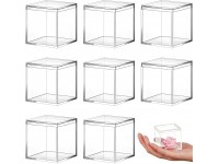 8 Pieces Clear Acrylic Plastic Square Cube Jewelry Box Mini Storage Box Mini Square Containers with Lids Storage Candy Box for Candy Pill and Tiny Jewelry 2.2 x 2.2 x 2.2 Inch - B5S9BQNU9