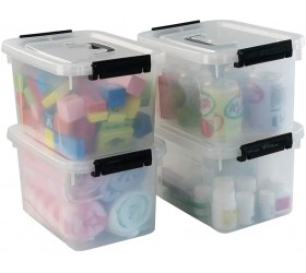 HOMMP 5 Liter Clear Storage Box Containers 4-Pack Plastic Latching Box with Lid - BYJIKEH2O