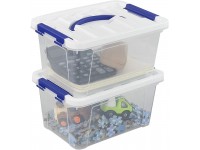 Inhouse Clear Plastic Storage Bin with Lid Latching Tote Bin 6 Quart 2 Packs - B1HRRV2T5
