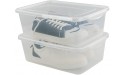 Jekiyo Clear Plastic Storage Bin 14 Quart Latching Box Container with Lid 4 Packs - BZM1XJM97