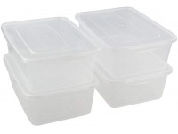 Jekiyo Clear Plastic Storage Bin 14 Quart Latching Box Container with Lid 4 Packs - B0U630HXX