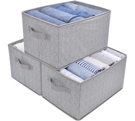 GRANNY SAYS Clothing Storage Bins Cloth Bins for Closet Organization Storage Baskets for Shelves Large Closet Baskets Gray 3-Pack - BZQ7J91SX
