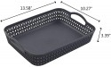 Jandson Grey Woven Storage Basket Tray Mesh Rattan Plastic Baskets with Handles 6 Packs F - BYPRPT3E0