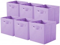ShellKingdom Storage Bins Foldable Fabric Storage Cubes and Cloth Storage Organizer Drawer for Closet and Toys Storage,6 Pack（Lavender） - B1A897XLZ