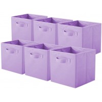 ShellKingdom Storage Bins Foldable Fabric Storage Cubes and Cloth Storage Organizer Drawer for Closet and Toys Storage,6 Pack（Lavender） - B1A897XLZ