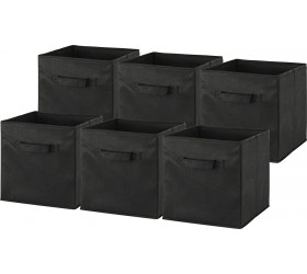 6 Pack SimpleHouseware Foldable Cube Storage Bin Black - B8EIJRPP6