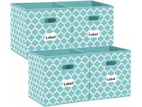 homyfort Cube Storage Bins 13x13,Flodable Cubes Box Baskets Containers Organizer for Drawers,Home Closet Shelf,Nursery Cabinet with Dual Plastic Handles,Lantern Pattern Large Set of 4Blue - BMBJ2LURU