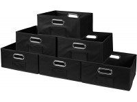 Niche Cubo Set of 6 Half-Size Foldable Fabric Storage Bins- Black - B4I2MECKQ