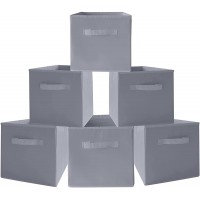 PACHIRA E-Commerce Gray Storage Bins Collapsible Sturdy Fabric Storage Basket Cube for Organizing Shelf Nursery Home Closet 6 Pack Grey - BUW3D0NQ3