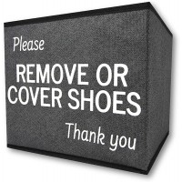 RE GOODS Shoe Covers Box | Disposable Shoe Bootie Holder For Realtor Listings and Open Houses | Please Cover or Remove Shoes Bin | Shoe Bootie Box - B884UZL9K