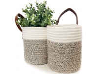 Small Wall Hanging Basket Set of 2 Small Cotton Rope Basket for Storage Decor and Plants Organize Your Nursery and More with Your Hanging Woven Wall Baskets for Organizing Plant Not Included - B8MXUNEM6