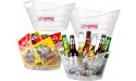 Zilpoo 4 Pack Plastic Oval Storage Tub 4.5 Liter Wine Beer Bottle Drink Cooler Parties Ice Bucket Party Beverage Chiller Bin Baskets Clear - BXVKG8PNP