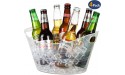 Zilpoo 4 Pack Plastic Oval Storage Tub 4.5 Liter Wine Beer Bottle Drink Cooler Parties Ice Bucket Party Beverage Chiller Bin Baskets Clear - BXVKG8PNP