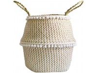 Woven Basket Natural Seaweed Woven Handheld Toy Storage Basket Lacework Nordic Style Plant Flower Pots Size : M - BXVZ3ST0W