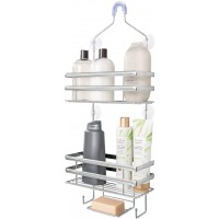 Gorilla Grip Anti-Swing Oversized Shower Caddy Rust Resistant Organizer Holds 11 lbs Strong Suction Cups Hooks Easy Hanging Bathtub Shampoo and Accessories Caddies for Showerhead 3 Shelf Chrome - BL1POONKH