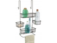 iDesign Metalo Bathroom Over the Door Shower Caddy with Swivel Storage Baskets for Shampoo Conditioner Soap 10.5" x 8.25" x 22.75" Bronze - BTTCIKPUD