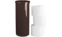mDesign Modern Plastic Toilet Tissue Paper Roll Holder Canister Stand with Lid Vertical Bathroom Storage for 3 Rolls of Toilet Tissue Holds Large Mega Rolls Dark Brown - BWBWAA7K5