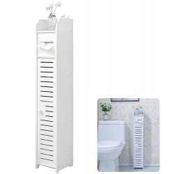 Small Bathroom Storage Corner Cabinet with Doors and Shelves for Tight Space Corner Shower Shelf Waterproof for Bathroom Narrow Bathroom Organizer Towel Storage Shelf for Paper Holder White - BH35S0T5P