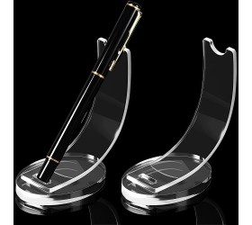 2 Pieces Acrylic Electronic Pen Holder Pen Display Stand Pencil Display Holder Fountain Pen Ballpoint Pen Display Rack for Home School Office or Store Use Clear - B3KWJMO60