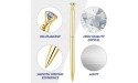 2 Pieces Hollow Round Pen Holder Signing Pen Set with Big Diamond Crystal Pen Attached to Desk for Wedding Bridal Birthday Party Ceremony Graduation Office Gold - B8G4SUDAJ