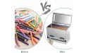 Creproly Stainless Steel Pencil Dispenser Pen Holder for Classroom Home Restaurant for Bulk Pencils Storage Unwrapped Drinking Straws Storage - BSVGR1QP6