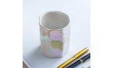 YOSCO Ceramic Desk Pen Holder for Girl Kids Stand Cute Pencil Cup Pot Desk Organizer Makeup Brush Holder Pearl - BOMN2K7H7