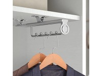 ZYFA Pull Out Closet Rod,Metal Closet Valet Rod Retractable Adjustable Wardrobe Clothing Rail Wardrobe Hanger Rack Bar - BZJHIKNP6