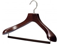 NAKATA HANGER: Made in Japan Wooden Men's Suit Hanger with a Felt bar Mars Brown AUT-05w:430 - B5MP6KYZD