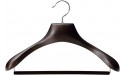 NAKATA HANGER:Made in Japan Wooden Men's Suit Hanger with a Felt bar Smoked Brown AUT-03 - BR78B5ZWW
