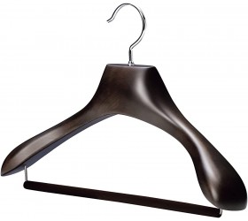 NAKATA HANGER:Made in Japan Wooden Men's Suit Hanger with a Felt bar Smoked Brown AUT-03 - BR78B5ZWW