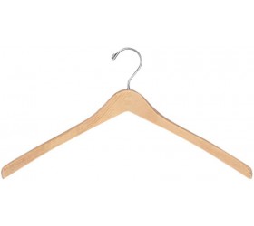 SSWBasics 17 inch Natural Wood All Purpose Suit Hangers- Case of 50 - BJG0MIFO9