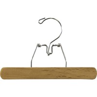 The Great American Hanger Company Wooden Clamp Pant Hanger in Natural Finish with Felt Inserts Box of 25 Classic Bottoms Hangers with Metal Snap Lock - BN32BAFTY