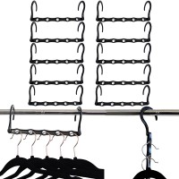 AONUOWE Space Saving Hangers and Closet Organizers 10 Pack Sturdy Organization and Storage Clothes Magic Hangers Plastic for Bedroom Dorm Room,Suitable for Pants,Shirts,Jackets Black 10 - B35FWKL1V