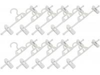 DOITOOL 10PCS Plastic Pants Hangers with Clips Space Saving Hanger for Clothes Sturdy Skirt Hangers with Adjustable Clip Closet Clip Hangers for Pant Jeans Skirts Slacks White - BCE2S0C9P