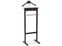 LMZPJ Wardrobe Valet Clothes Suit Valet Stand Solid Wood with Drawer Top Tray Contour Hanger Trouser Bar Tie Belt Hooks and Shoe Rack Color : Brown Size : 46x36x120cm - BQJPCZ0CX
