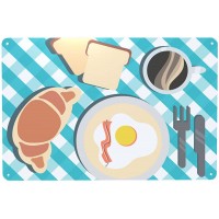 Metal Signs Funny Appetizing Delicious Breakfast Fried Egg Sausage Personalized Wall Decor For Home Bars Hotel Wall Art Decor 12 X 8 Inches - B0DIWCGTE