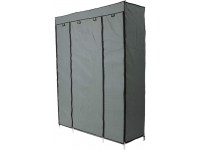 KAMIFAN 5-Layer 12-Compartment Non-Woven Fabric Wardrobe Portable Closet Grey 133x46x170cm - BNBQVI1JJ