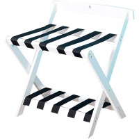 YYZC Folding Luggage Rack for Guest Room,White Finish Extra-Wide Luggage Rack Easy to Assemble for Use in Bedrooms Guest Rooms,Hotels White - BNRLF2E56