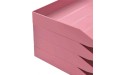 Acrimet Stackable Letter Tray 2 Tier Side Load Plastic Desktop File Organizer Solid Pink Color - BE5E64QHB