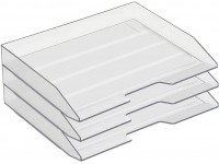 Acrimet Stackable Letter Tray 3 Tier Side Load Plastic Desktop File Organizer Clear Crystal Color - BJH0KIU0G