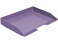 Acrimet Stackable Letter Tray Single Side Load Plastic Desktop File Organizer Solid Purple Color 1 Unit - B4CFAC4H5