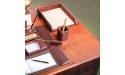 Dacasso Chocolate Brown Leather Letter Tray - BDW17YA67