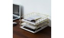 Kingrol 4 Tier Document Letter Tray Stackable Paper Tray Organizer Set Modern Desk File Organizer Desk Organizers and Accessories Gold - BLY0SIZHU