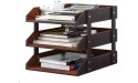 Leather Desk Organizer Thipoten 3-Tier Stackable Letter Tray Holder for Office Supplies Paper File Magazine Perfect Office Organization for Desktop Brown-3Tiers - BSFATMV53